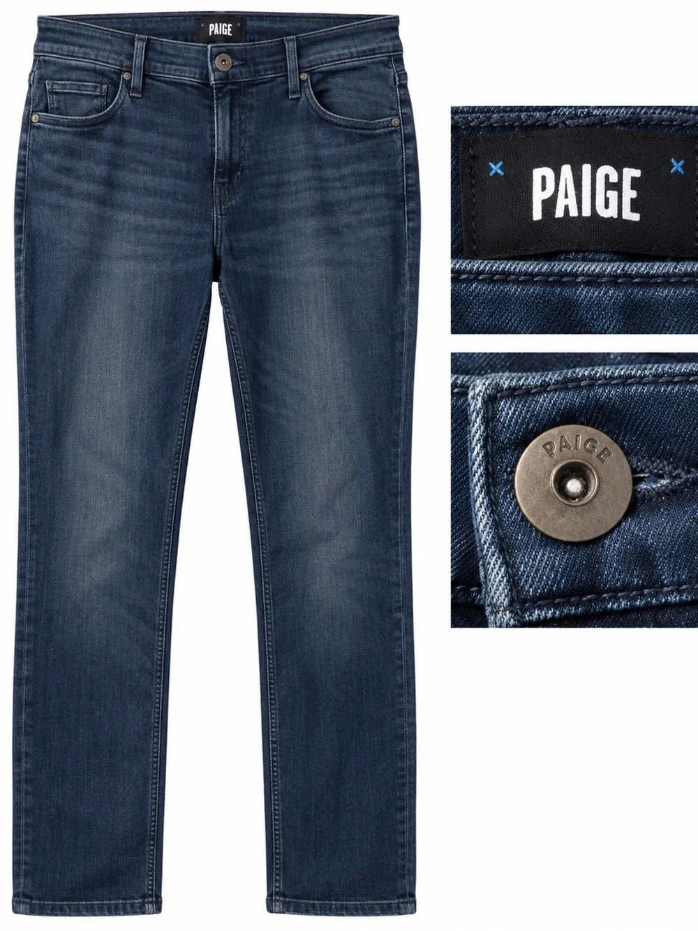 Men’s PAIGE Federal Jeans – Size 38 – Dark Wash Straight Slim Denim